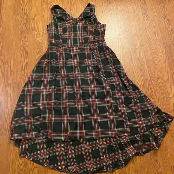 Collectif ModCloth x Collectif Dignity on Display Midi Dress Black Plaid Size 10 - Picture 3 of 8